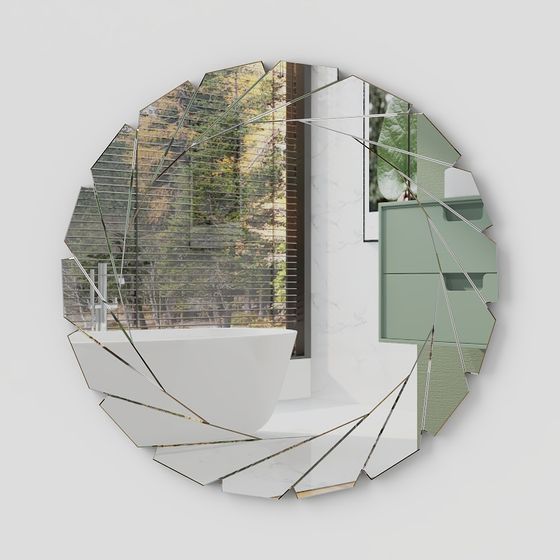 Geometric Mirror 3D model for Modern Interiors
