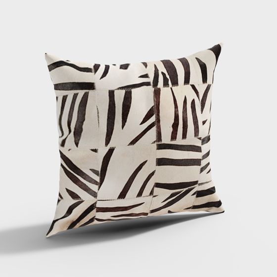 Distinctive Zebra Pattern Pillow 3D Model