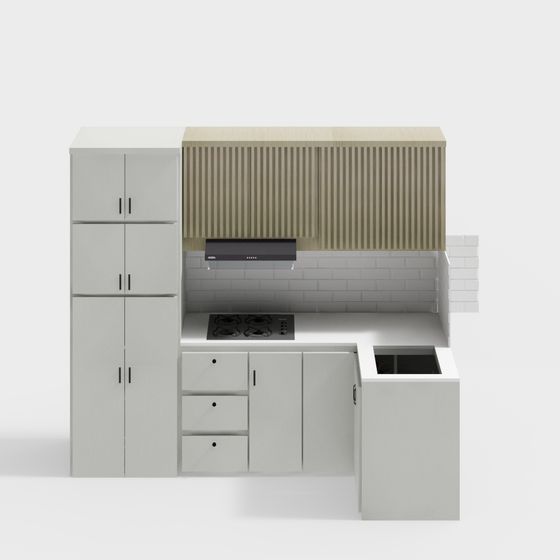 Low Poly Modern Kitchen 3D model