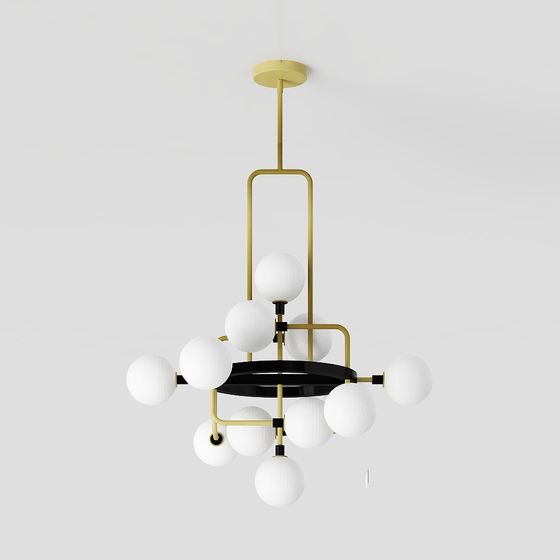 Stylish Low-Polygon Chandelier 3D Model