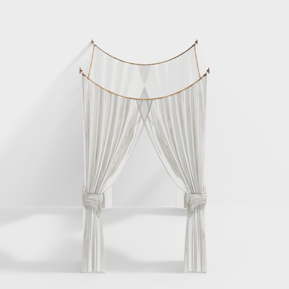 Romantic Canopy Bed 3D model