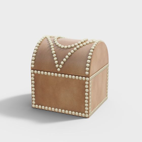 Vintage Leather Treasure Chest 3D model for Creative Projects