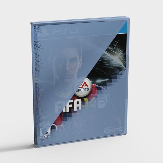 Realistic FIFA 14 Game Box 3D Model