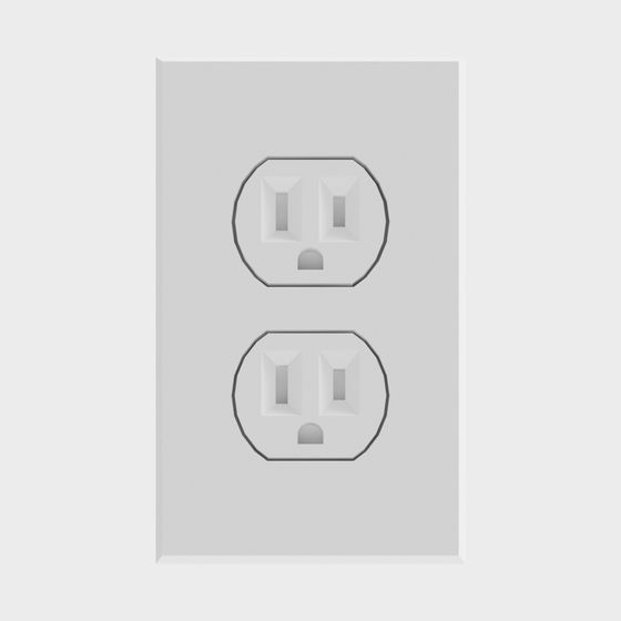Dual Socket Panel 3D model