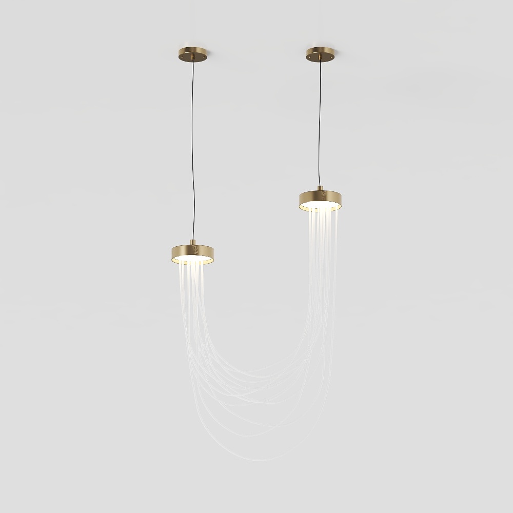 Elegant Low-Poly Chandelier 3D Model