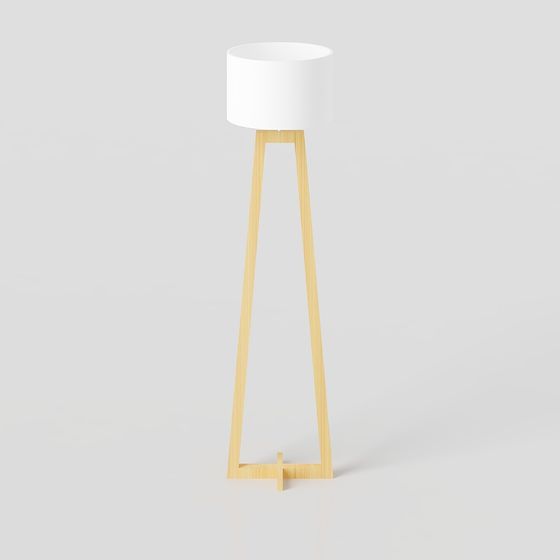Elegant Wooden Floor Lamp 3D model for Modern Spaces