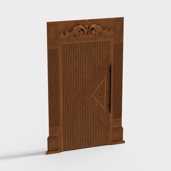 Elegant Low-Poly 3D Door Model with Classic Aesthetics