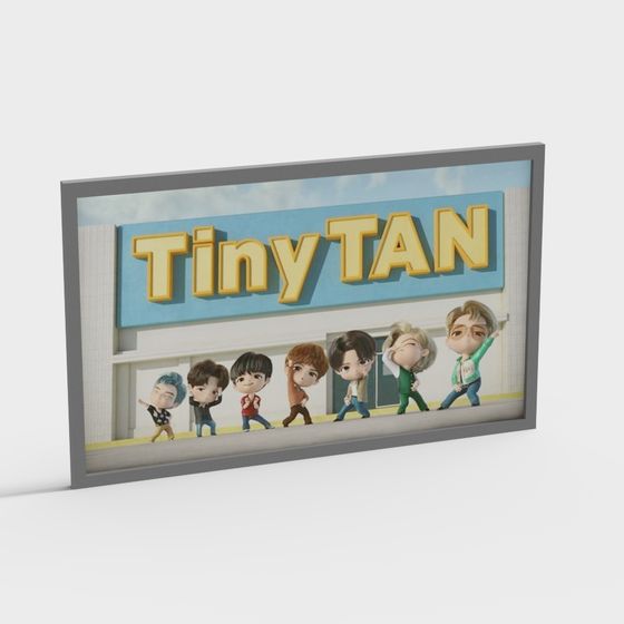 Charming TinyTAN 3D model with Vibrant Aesthetics
