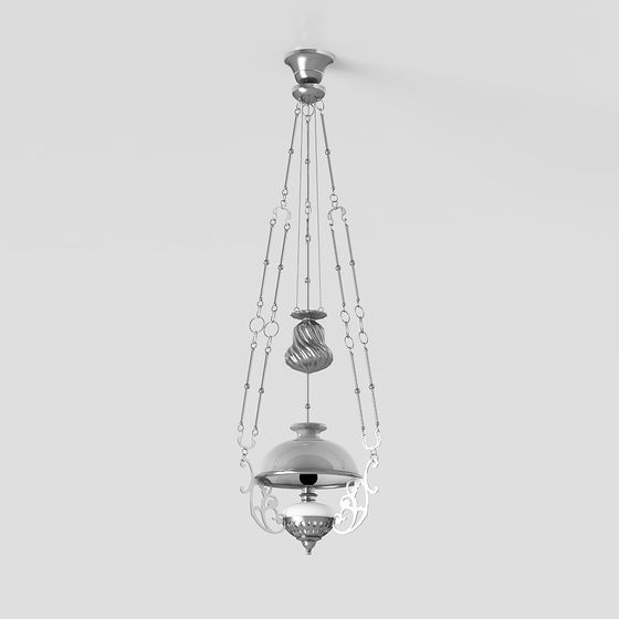 Elegant Low-Polygon Chandelier 3D Model
