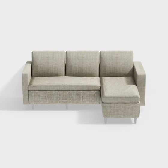 Urban Comfort Low-Poly Sofa 3D model