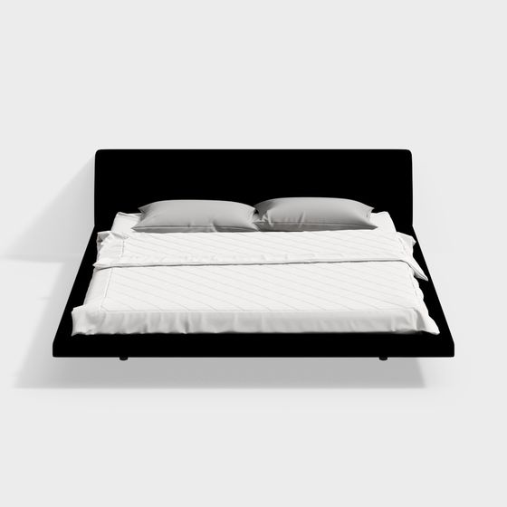 Stylish Minimalist Bed 3D model for Creative Projects