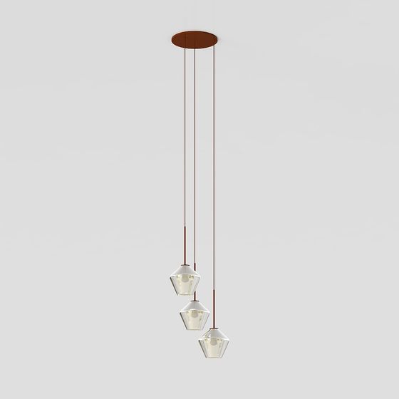 Elegant Low-Polygon Chandelier 3D model