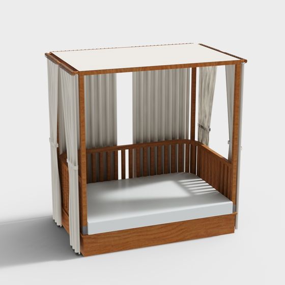 Cozy Cottage Bed 3D Model