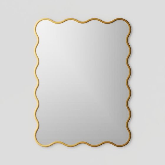Elegant Low-Poly Wave Frame Mirror 3D model