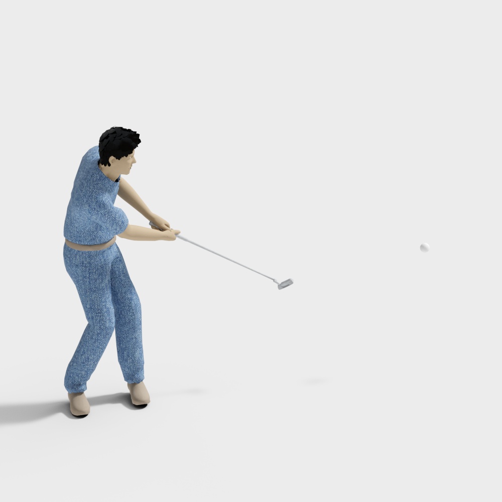 Elegant Golf Swing 3D model