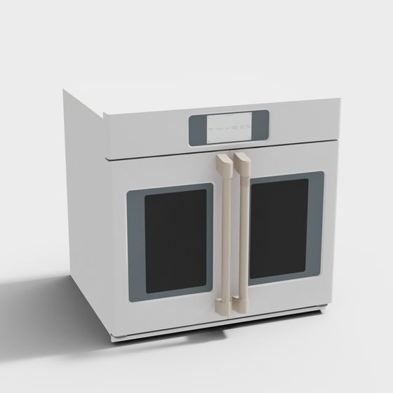 Elegant Low-Poly Double Door Oven 3D model
