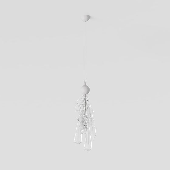 Stylish Crystal Pendant Chandelier 3D model