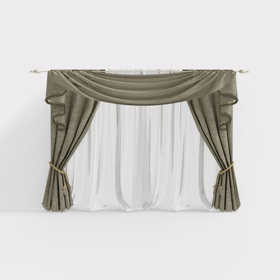 Stylish Low-Poly Curtain 3D model