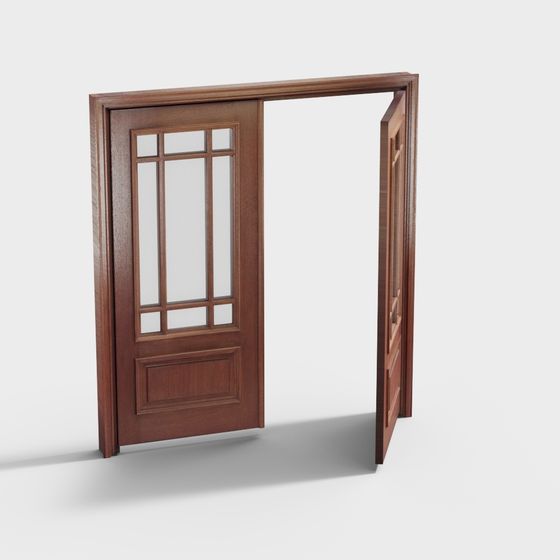 Vintage Wooden Door 3D model Design