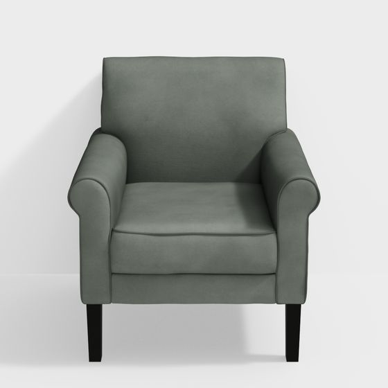 Elegant Low Poly Armchair 3D model