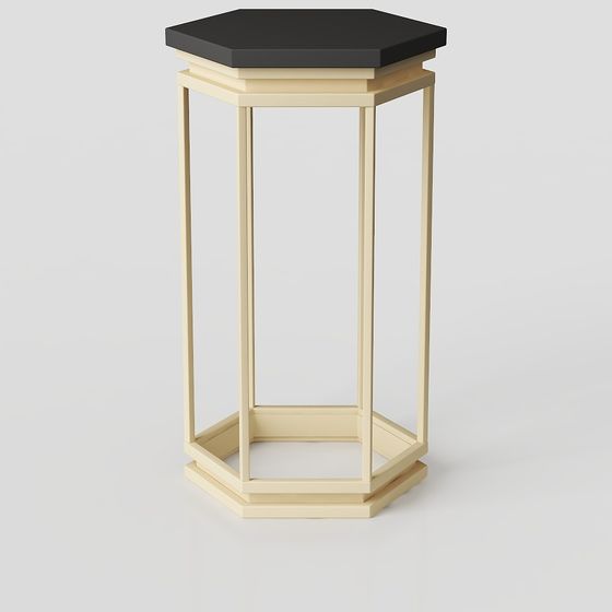 Elegant Hexagonal Bar Table 3D model