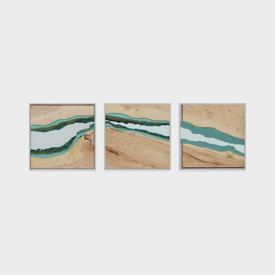 Wooden River Triptych 3D Model