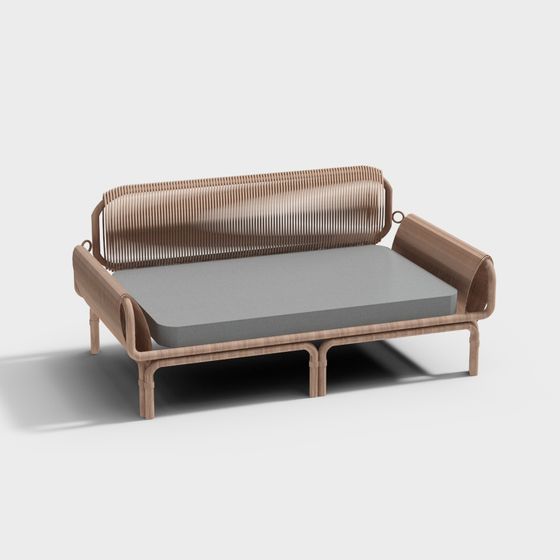 Rattan Daybed 3D model