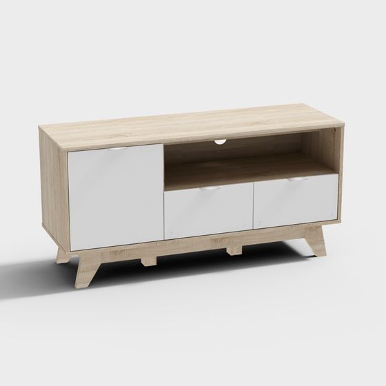 Stylish TV Cabinet 3D model for Modern Interiors