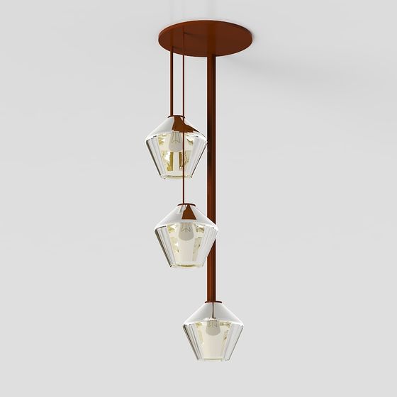Elegant Low-Poly Chandelier 3D model