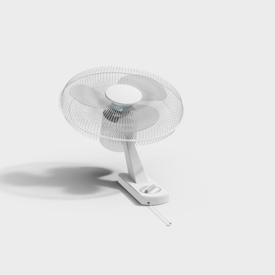 Minimalist Table Fan 3D model for Modern Aesthetics