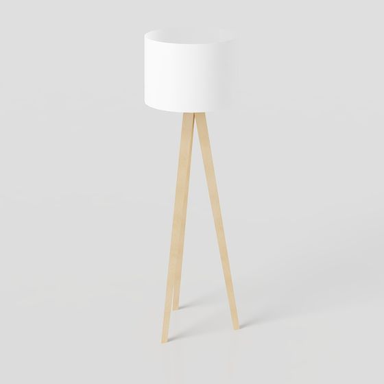Wooden Leg Floor Lamp 3D model