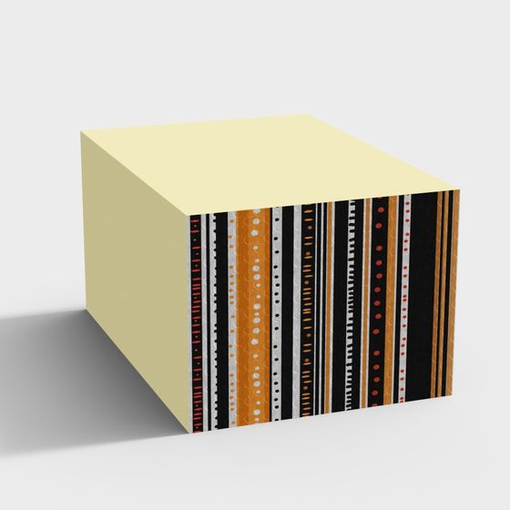 Abstract Striped Cube 3D model