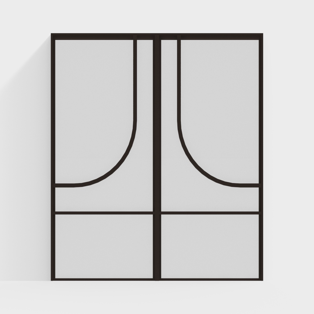 Curved Glass Door 3D model