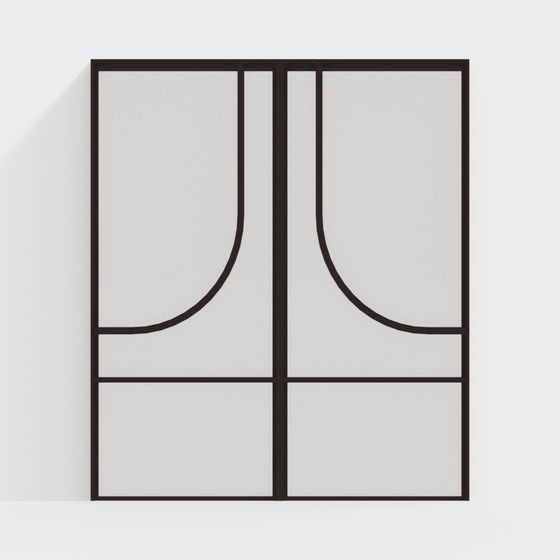 Curved Glass Door 3D model