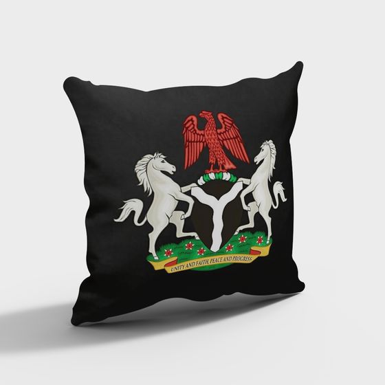 Low-Poly High-Detail Nigerian Coat of Arms 3D Model
