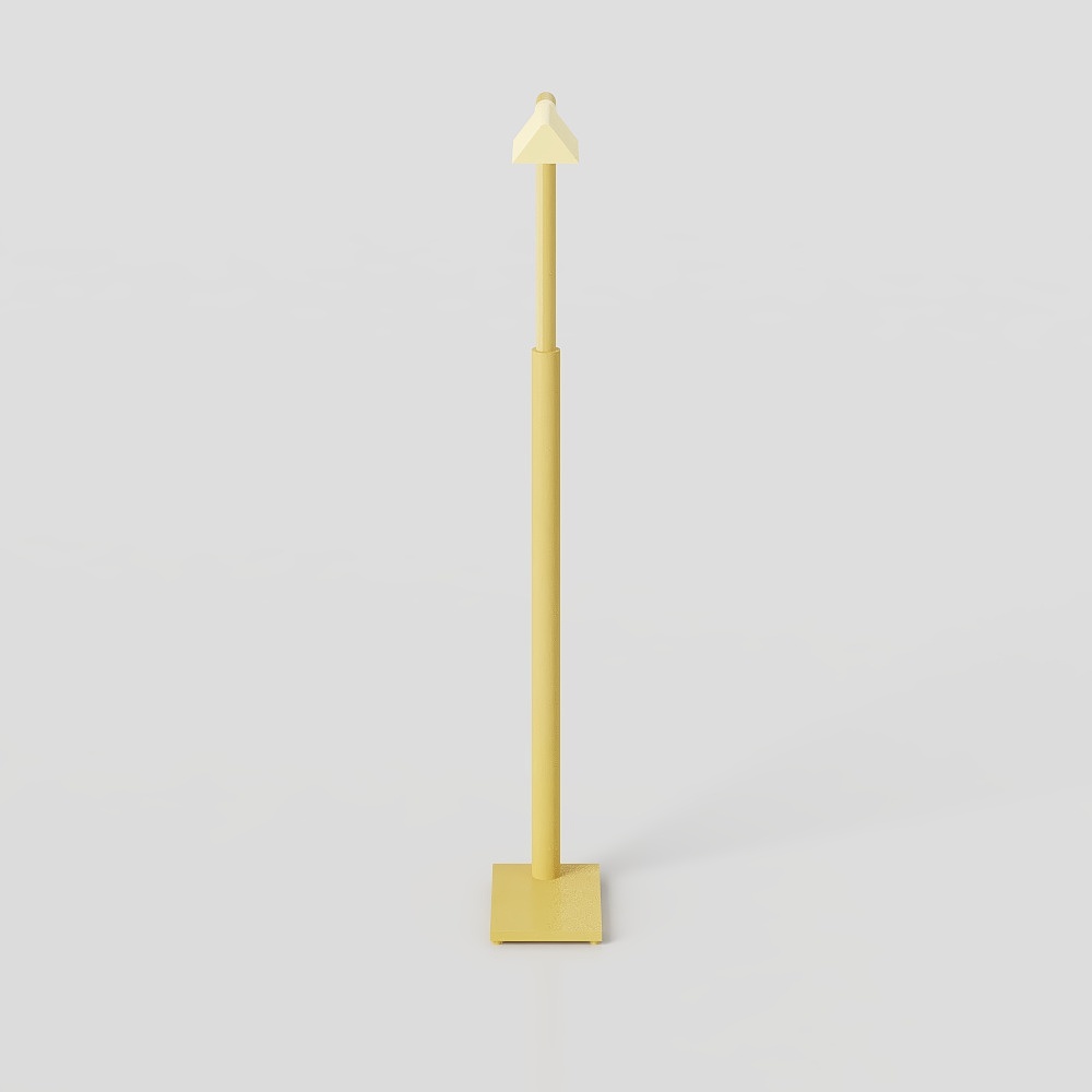 Elegant Gold Geometric Floor Lamp 3D model