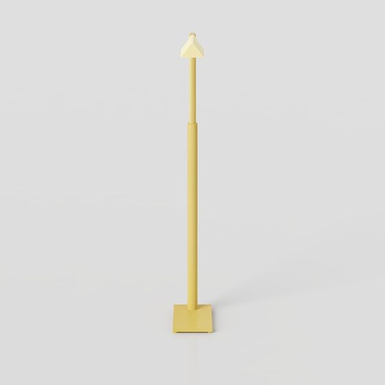 Elegant Gold Geometric Floor Lamp 3D model