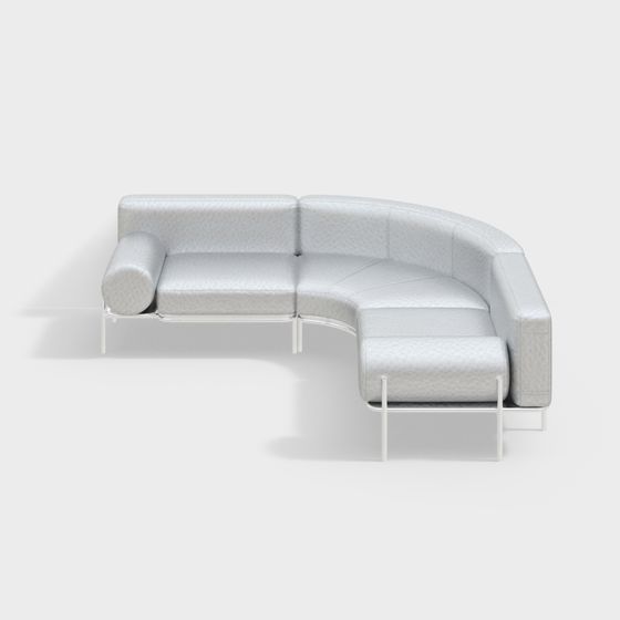Urban Curve Low-Poly Sofa 3D model