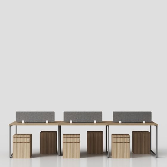 Stylish Office Desk Set 3D model for Creative Spaces