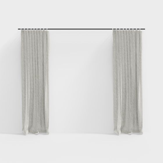 Elegant Flowing Curtain 3D model
