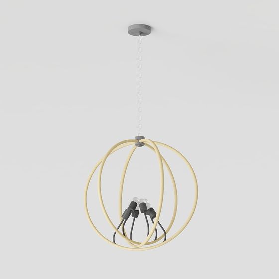 Elegant Low-Polygon Pendant Light 3D model for Interior Spaces