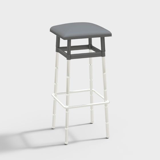 Elegant Minimalist Bar Stool 3D model