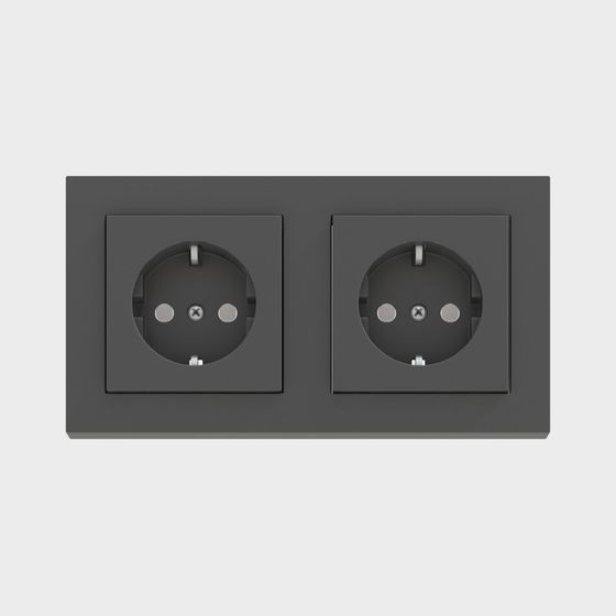 Minimalistic Dual Socket 3D Model for Modern Interiors