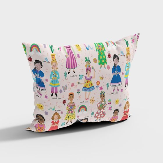 Colorful Fantasy-Themed Pillow 3D Model