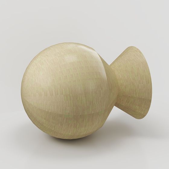 Elegant Wooden Door Handle 3D model for Creative Projects