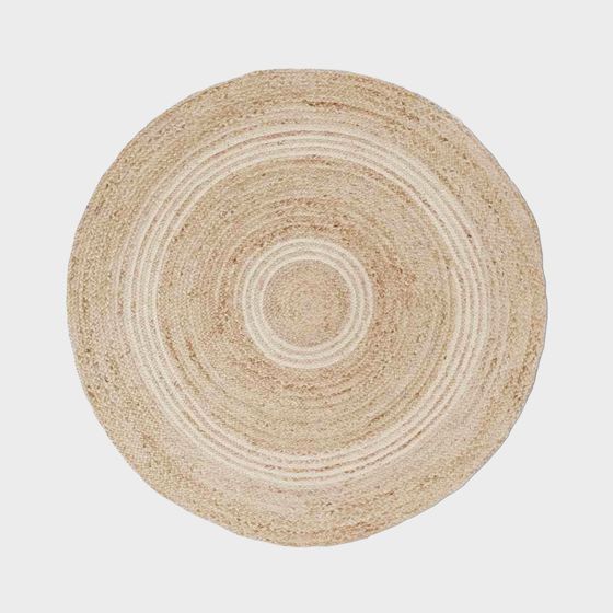 Tapis rond en jute blanc