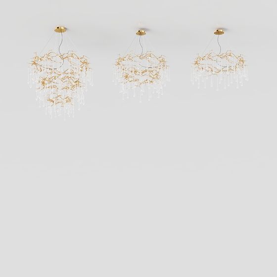 Elegant Low-Poly Chandelier 3D model