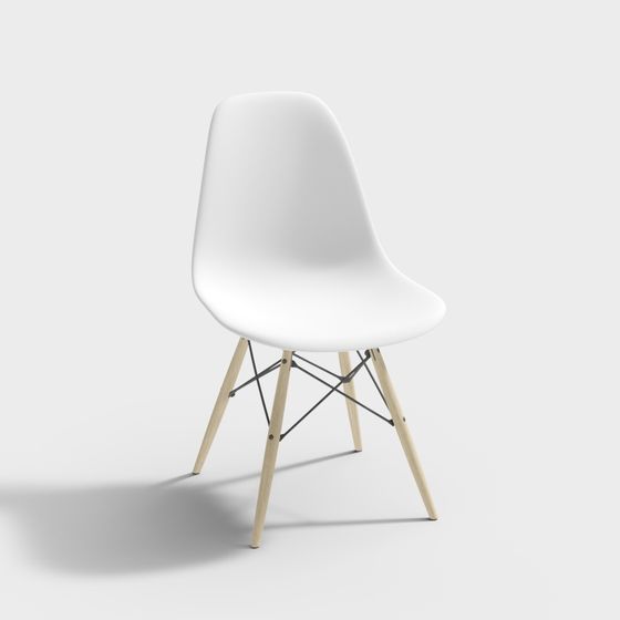 Nordic Style Dining Chair 3D model
