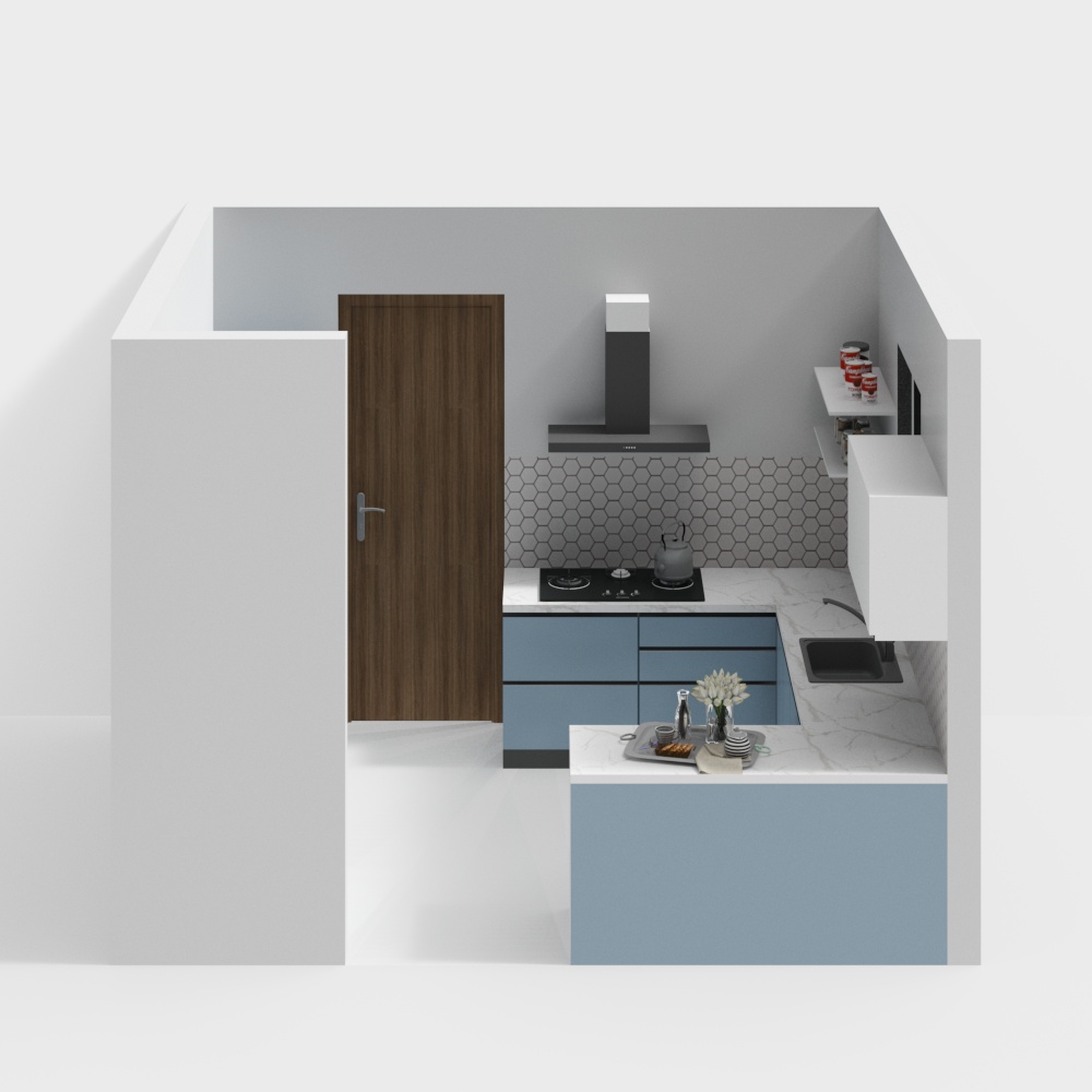 Modern Minimalist Kitchen 3D model