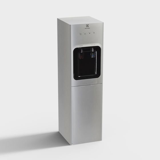 Sleek Stainless Steel Water Dispenser 3D model